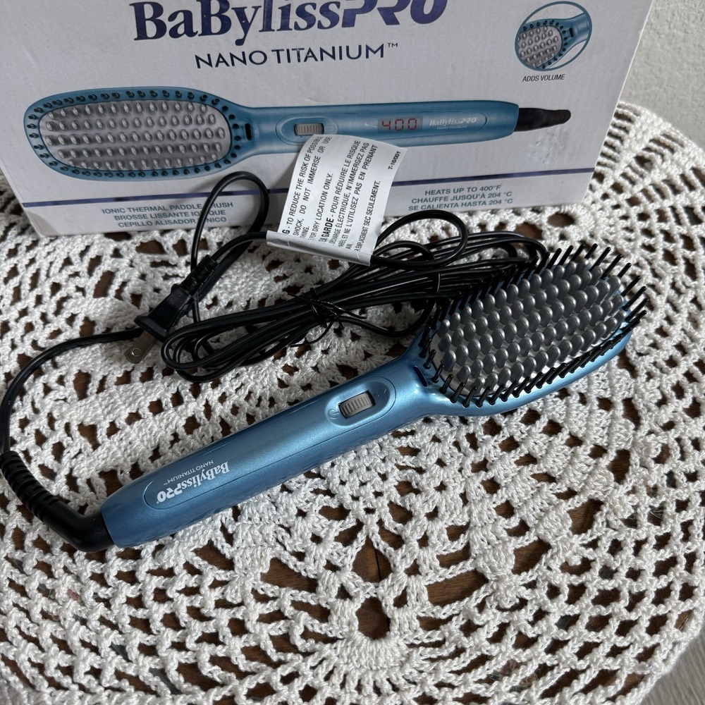 BaBylissPRO Nano Titanium Ionic Thermal Paddle Brush Flat Iron, New, Working - Picture 3 of 6